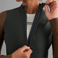 Pas Normal Studios Women's Mechanism Thermal Long Sleeve Jersey - Dark Olive / Army Brown