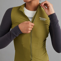 Pas Normal Studios Women's Mechanism Long Sleeve Jersey - Deep Grey / Green
