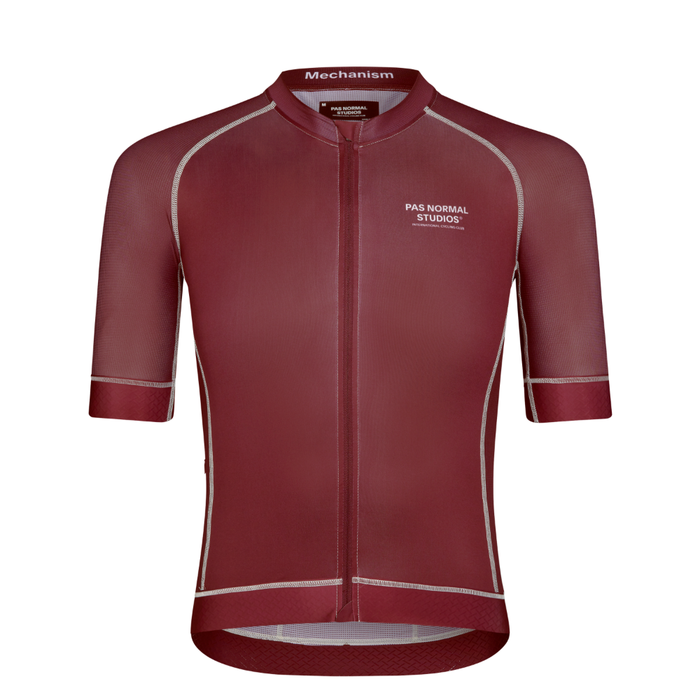 Pas Normal Studios Men's Mechanism Jersey - Burgundy – Cranks & Coffee