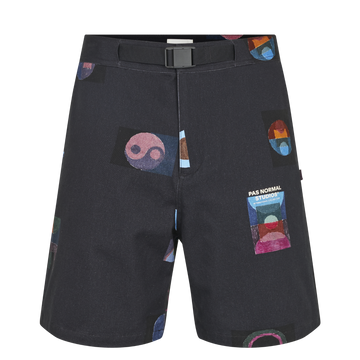 Pas Normal Studios T.K.O. Off Race Cotton Twill Shorts - Charcoal