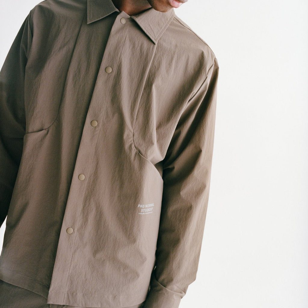 Pas Normal Studios Off Race Tech Overshirt - Ash Brown