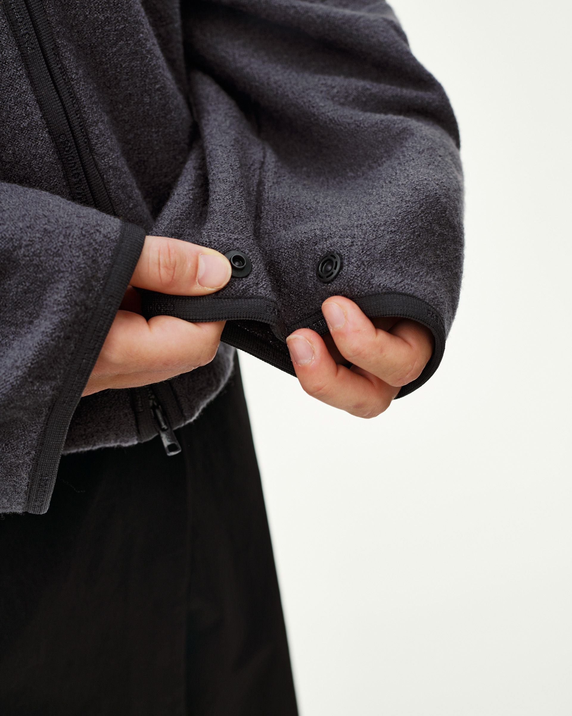Womens Off-Race Boiled Wool Jacket - Steel