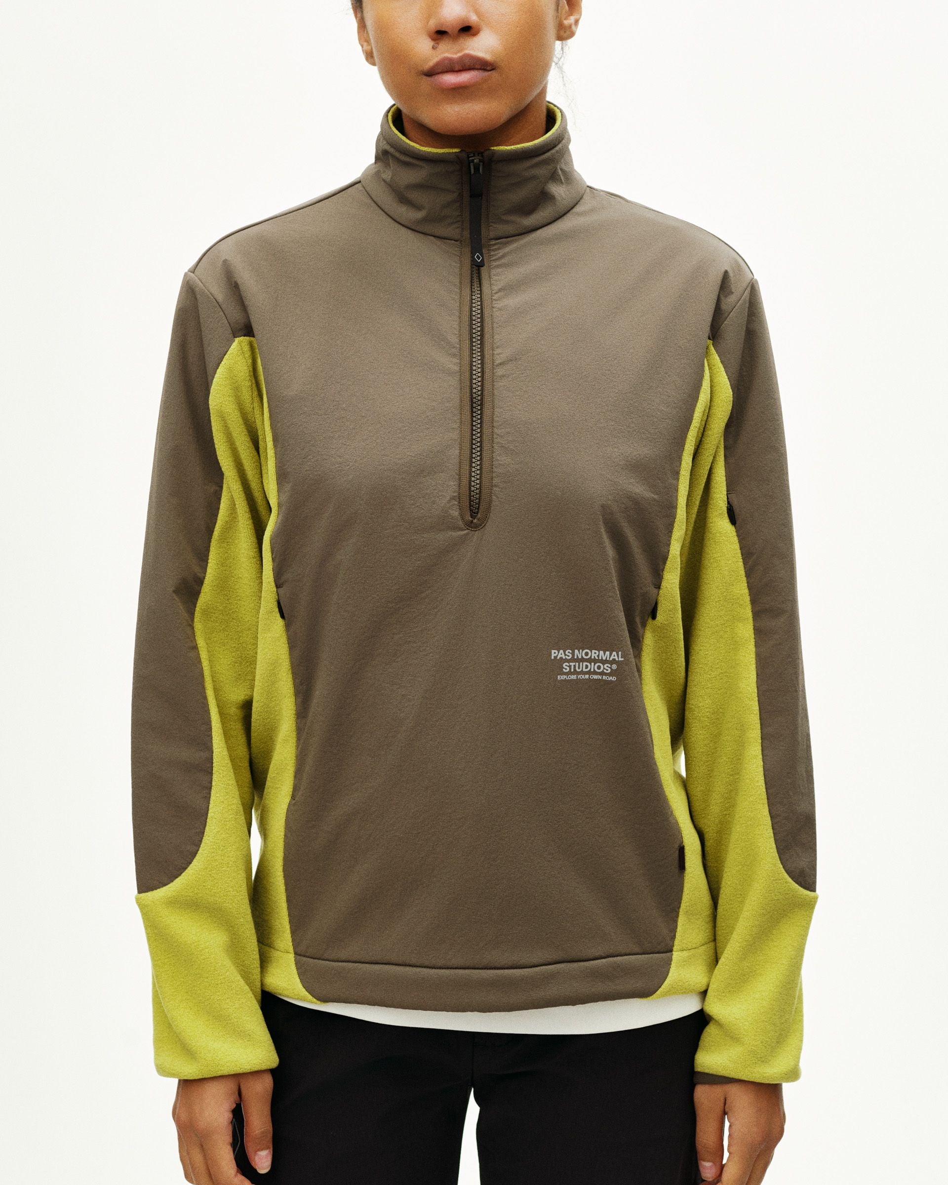 Off-Race Light Fleece Half-Zip - Moss Green