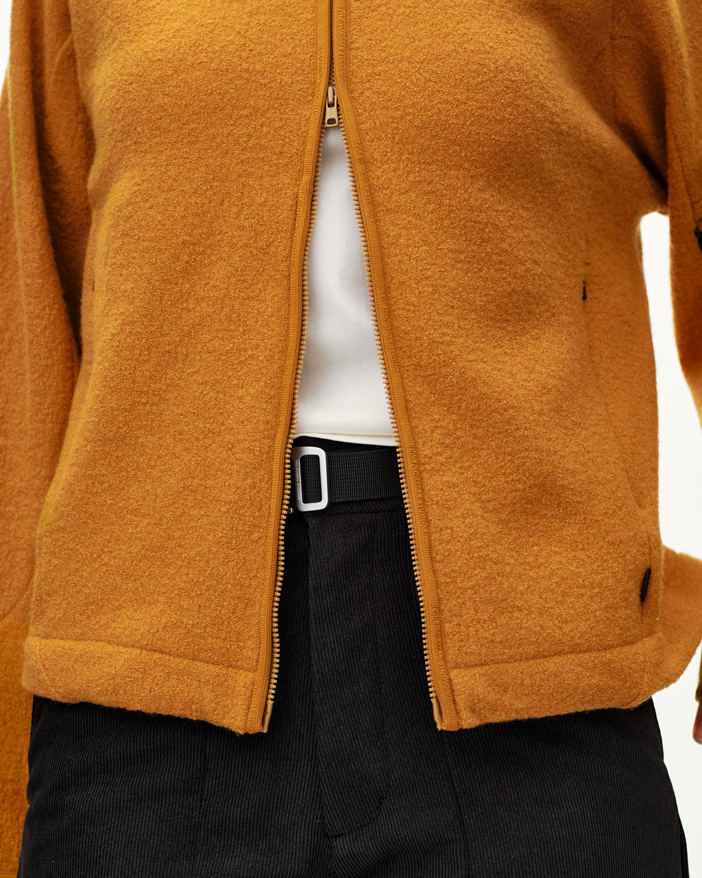 Womens Off-Race Boiled Wool Jacket - Ochre