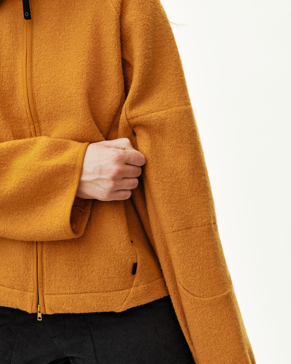 Womens Off-Race Boiled Wool Jacket - Ochre