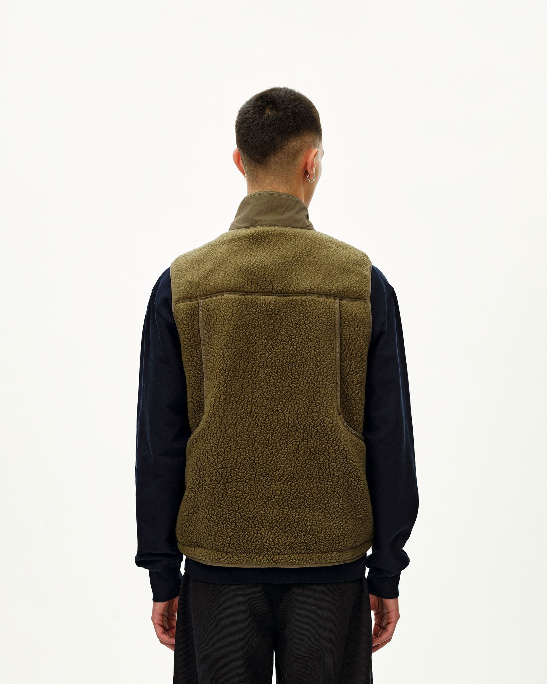 Off-Race Pile Fleece Vest - Deep Olive