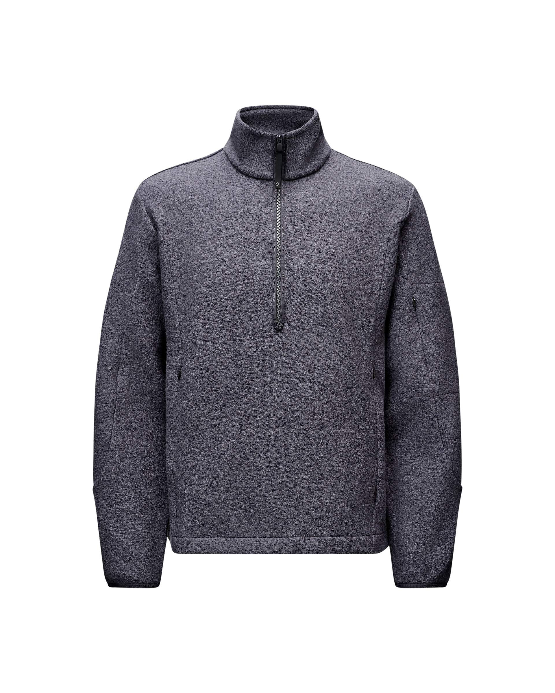 Off-Race Boiled Wool Half-Zip - Steel