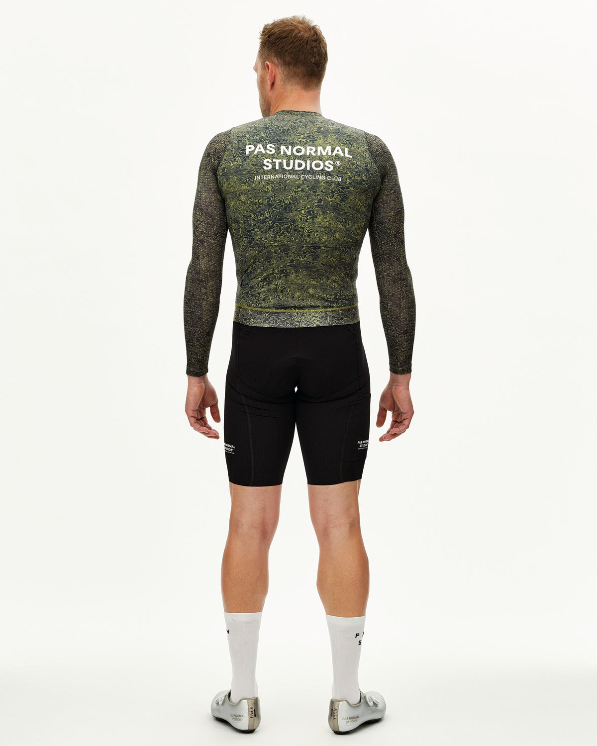Essential Light Long Sleeve Jersey - AOP Grain Dark Lime