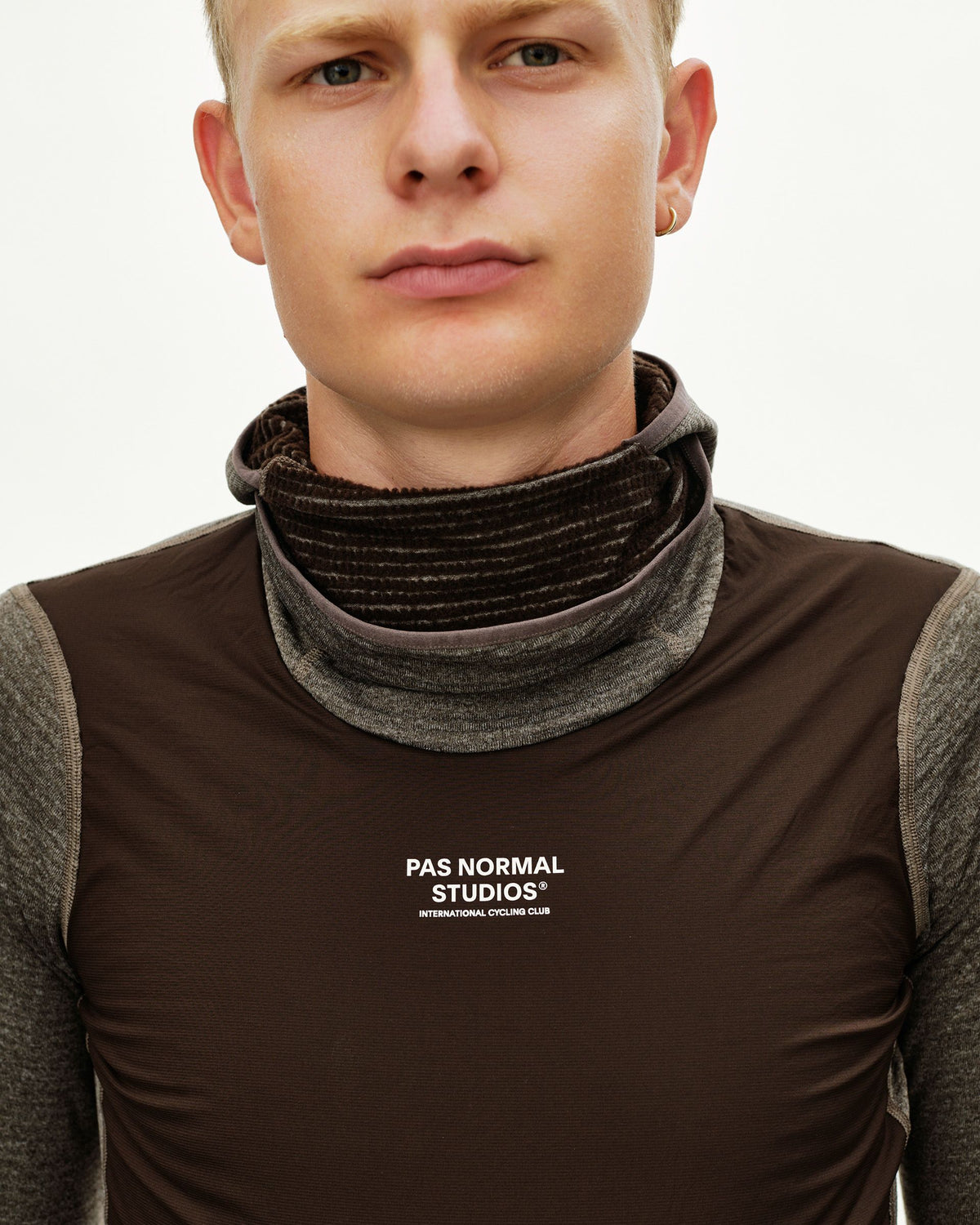 Thermal Hooded Windproof Baselayer - Dark Coffee