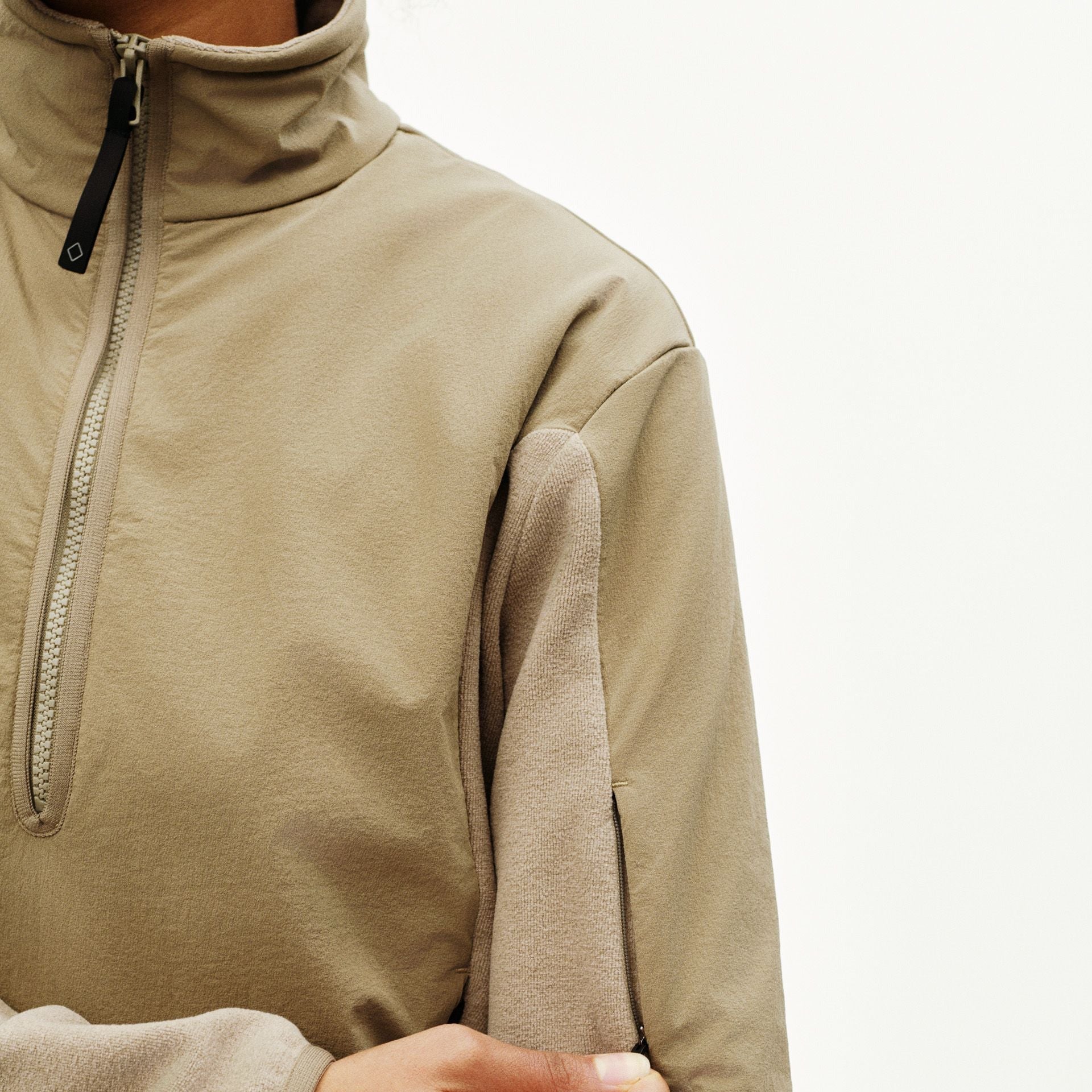 Off-Race Light Fleece Half-Zip - Beige