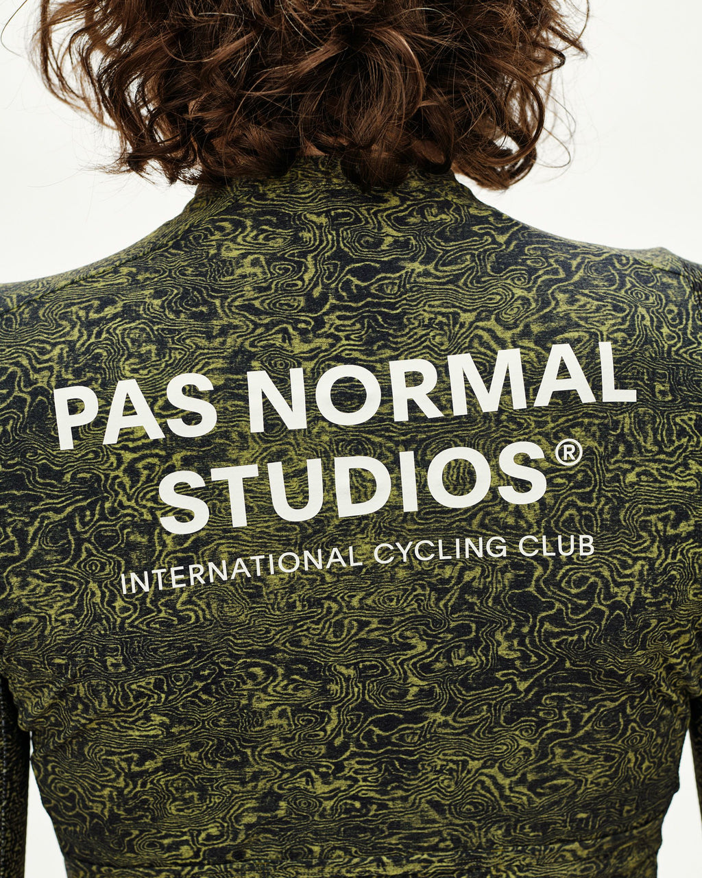 Women's Essential Light Long Sleeve Jersey - AOP Grain Dark Lime