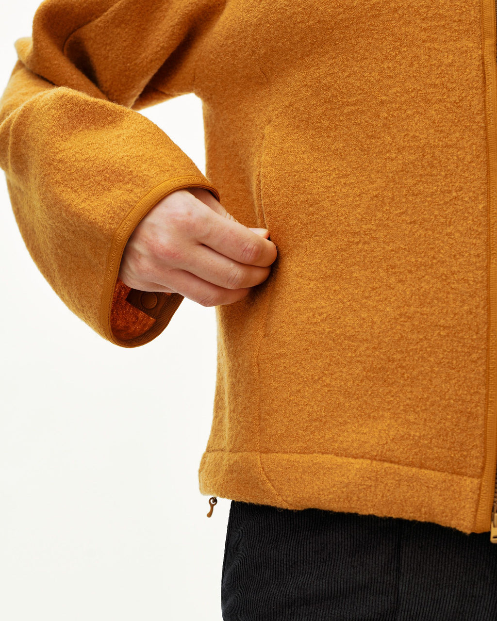 Womens Off-Race Boiled Wool Jacket - Ochre
