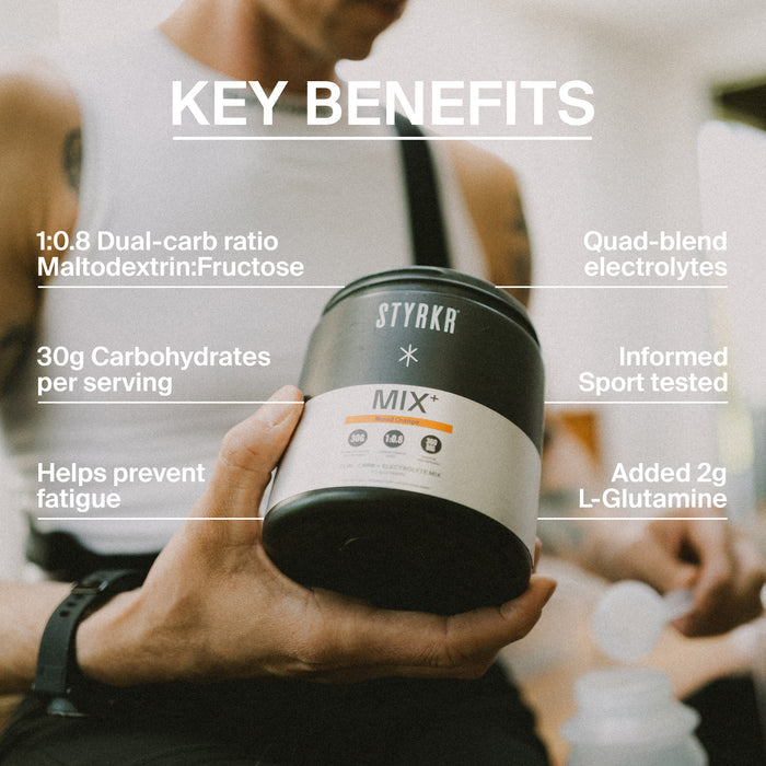Styrkr MIX+ Pink Grapefruit: Dual-Carb & Electrolyte Mix 926g