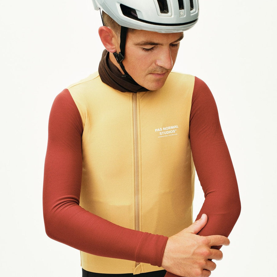 Pas Normal Studios Men's Mechanism Long Sleeve Jersey - Camel / Maroon