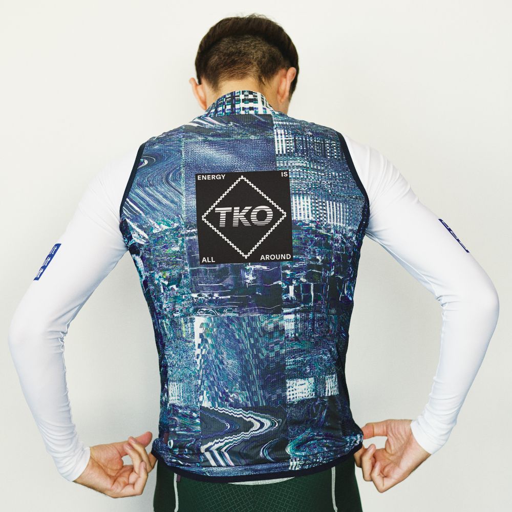 Pas Normal Studios T.K.O. Men's Mechanism Stow Away Gilet - Human Error Blue