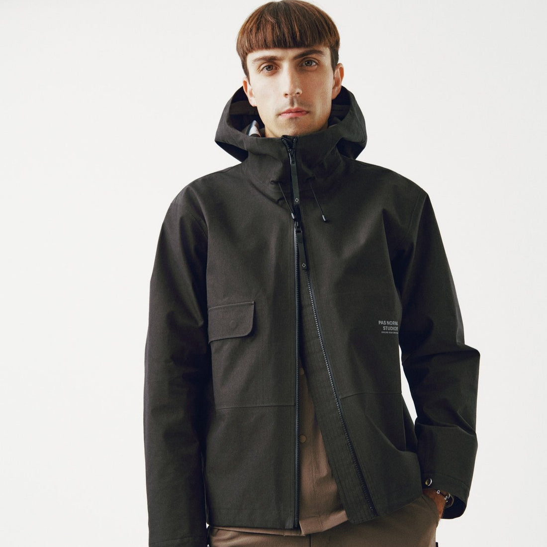 Pas Normal Studios Off-Race 3L Cotton Shell Jacket - Dark Olive