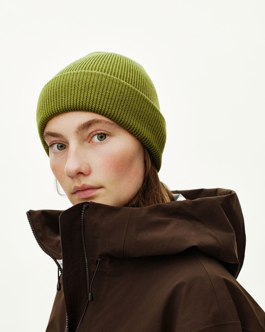 Off-Race Heavy Knit Beanie - Dark Lime