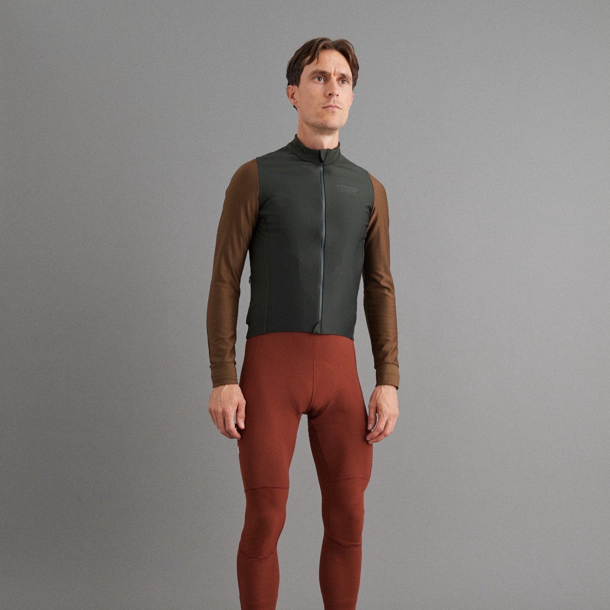 Pas Normal Studios Men's Mechanism Thermal Long Sleeve Jersey - Dark Olive / Army Brown