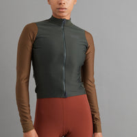 Pas Normal Studios Women's Mechanism Thermal Long Sleeve Jersey - Dark Olive / Army Brown