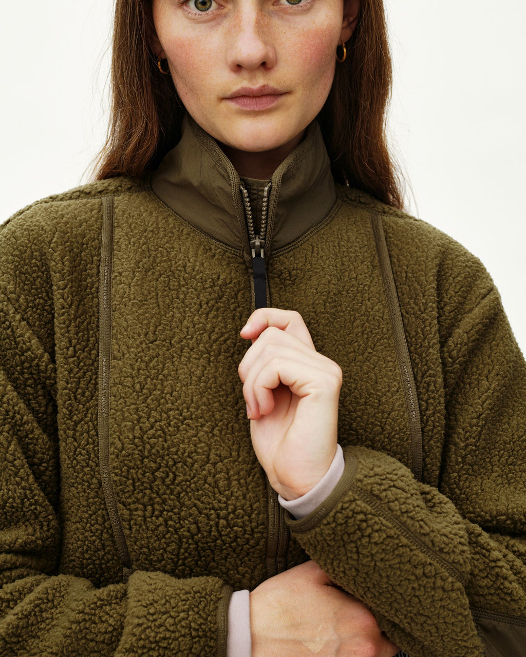 Womens Off-Race Pile Fleece Jacket - Deep Olive