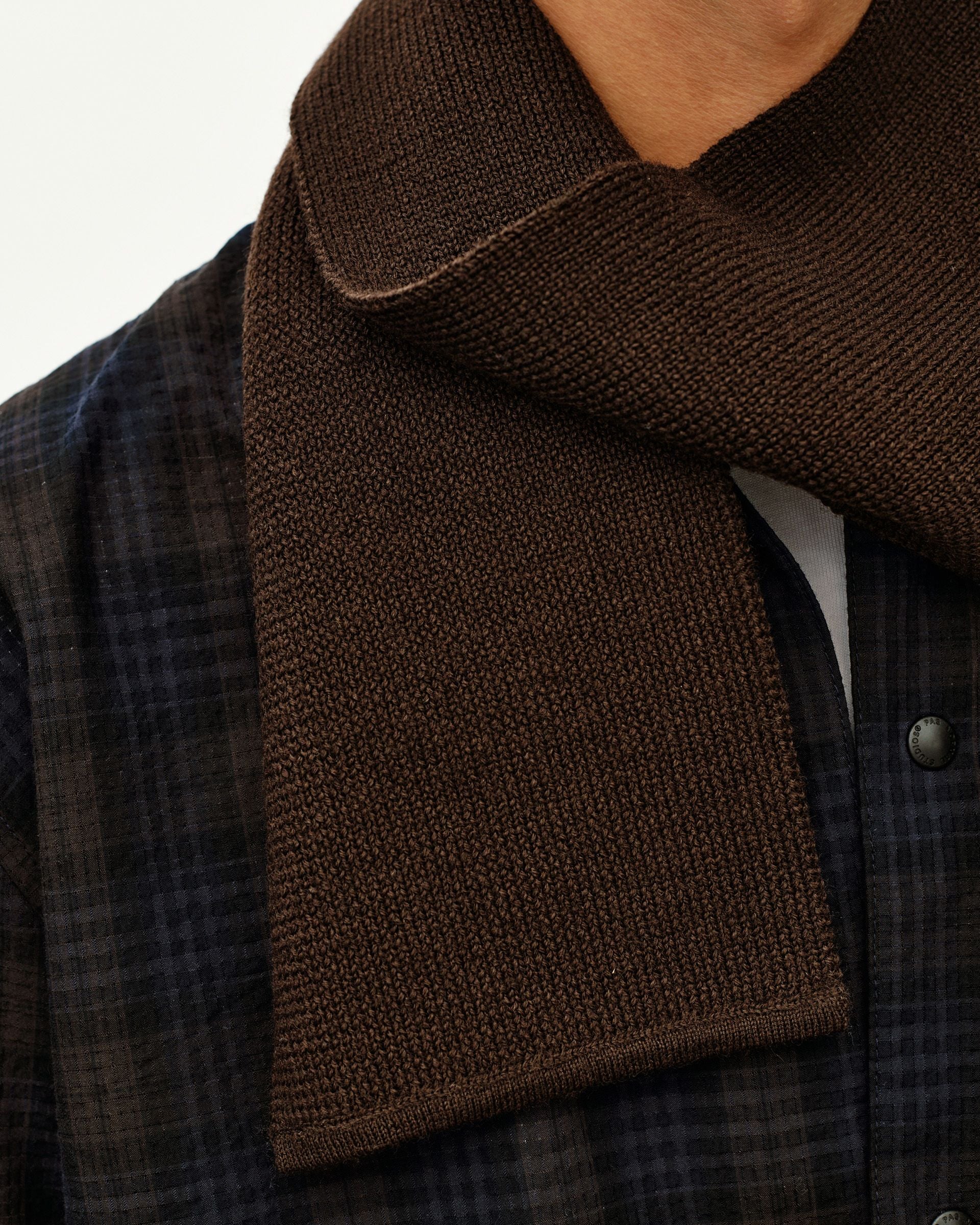 Off-Race Knit Scarf - Light Brown