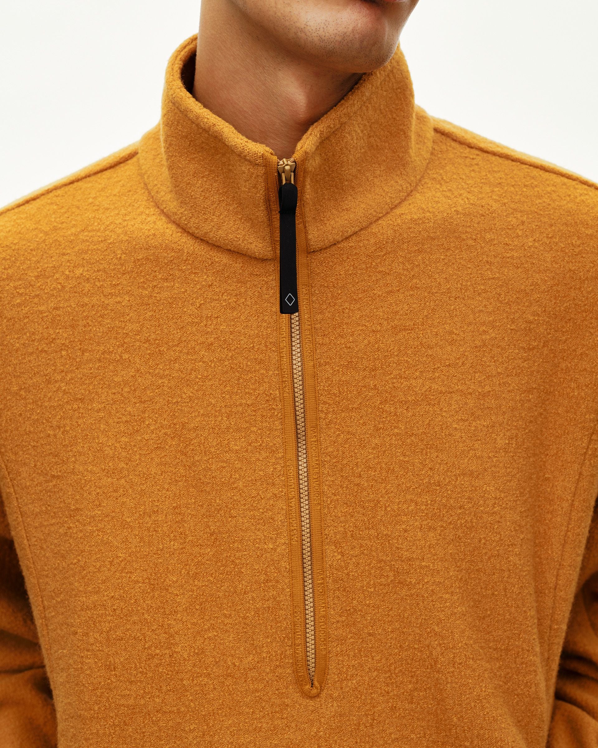 Off-Race Boiled Wool Half-Zip - Ochre