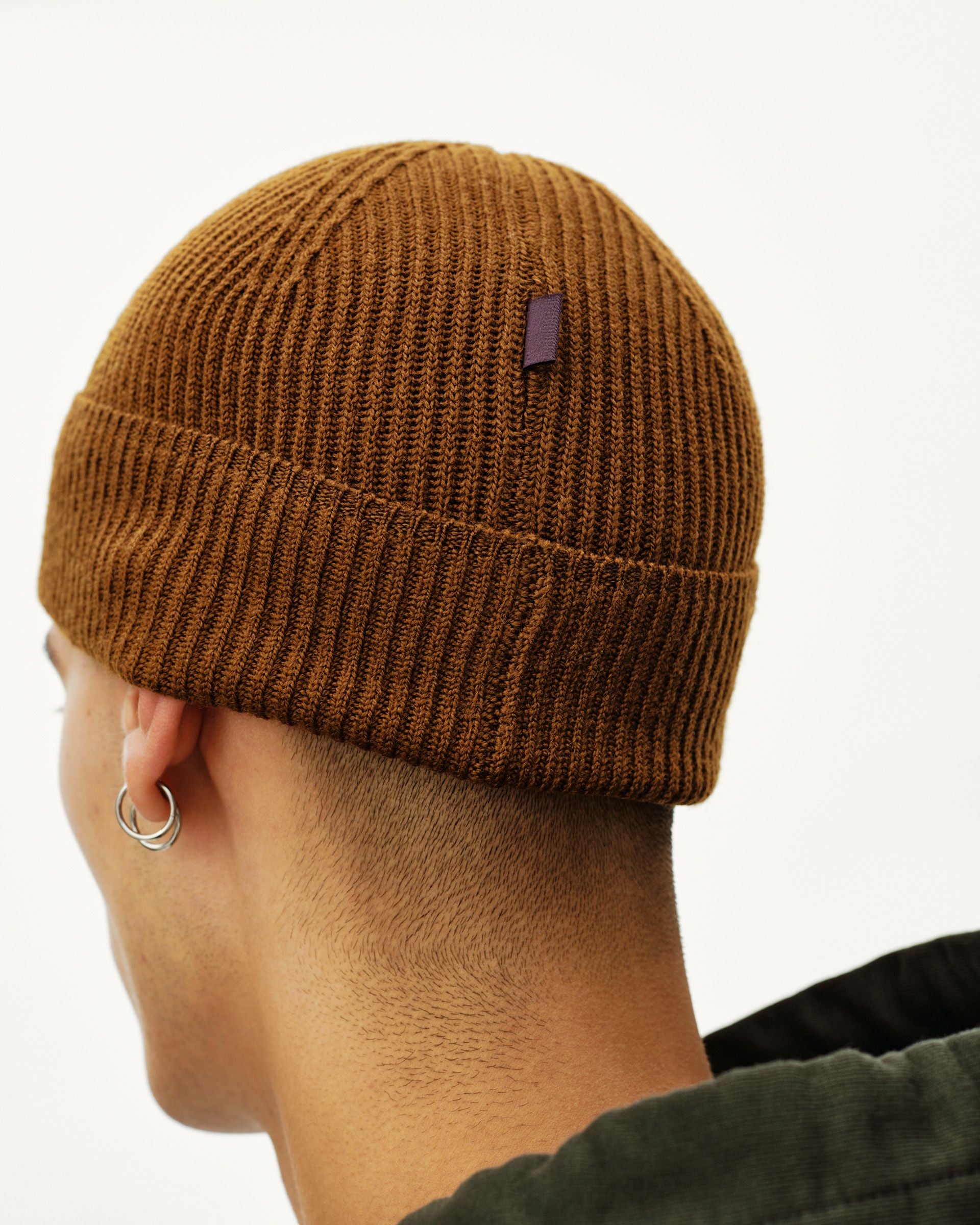 Off-Race Merino Knit Beanie - Wood