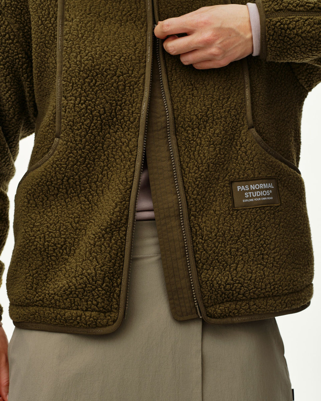 Womens Off-Race Pile Fleece Jacket - Deep Olive