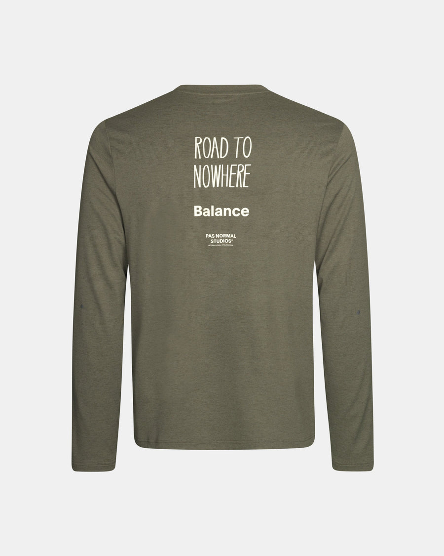 Pas Normal Studios Balance Long Sleeve T-shirt - Olive Grey