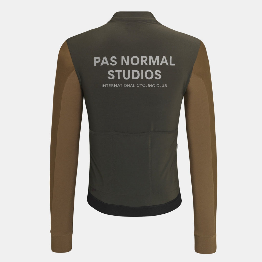 Pas Normal Studios Mechanism Thermal langærmet trøje til mænd - Dark Olive / Army Brown