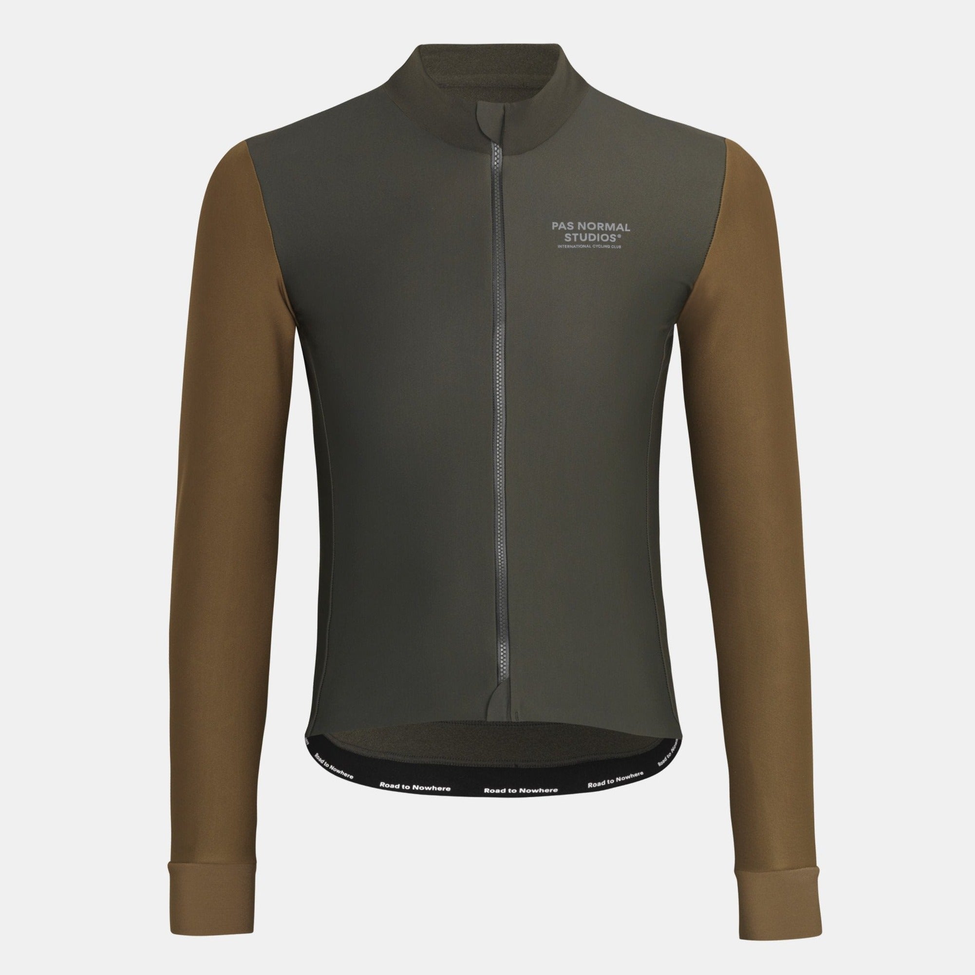 Pas Normal Studios Men's Mechanism Thermal Long Sleeve Jersey - Dark Olive / Army Brown