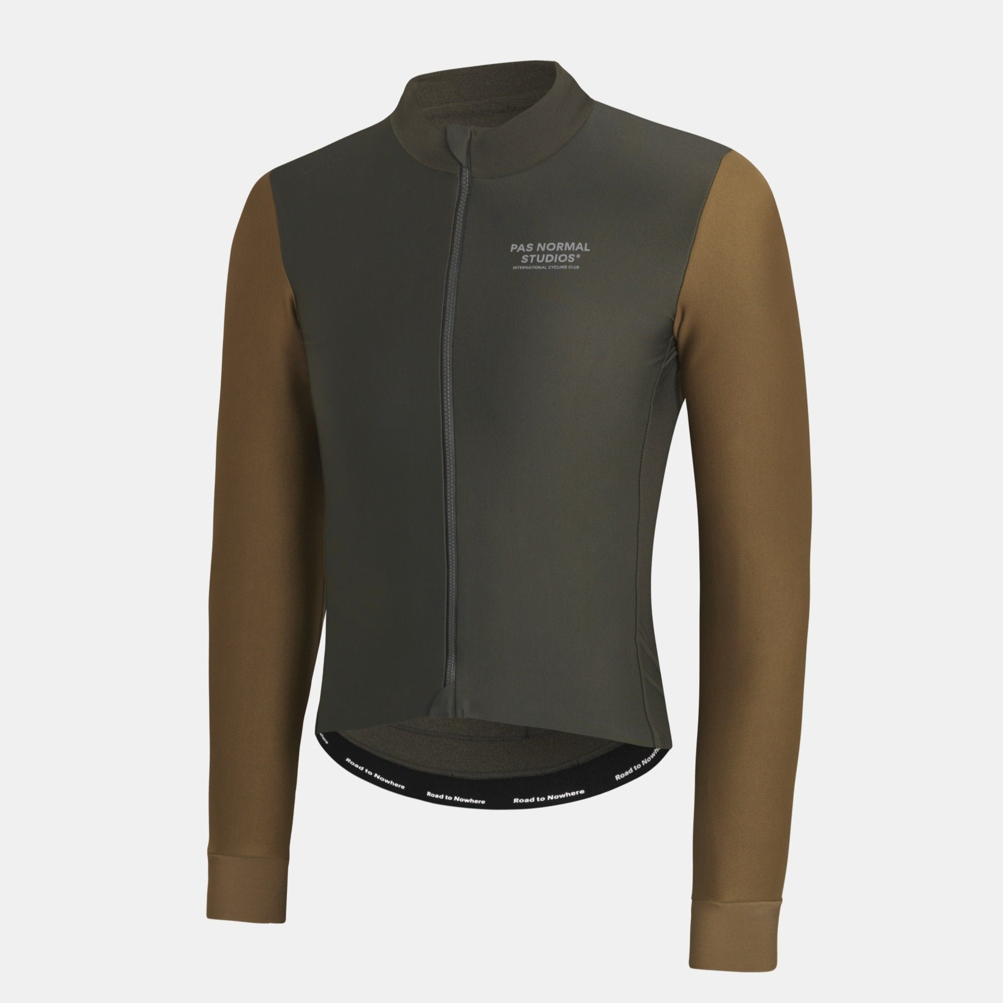 Pas Normal Studios Men's Mechanism Thermal Long Sleeve Jersey - Dark Olive / Army Brown