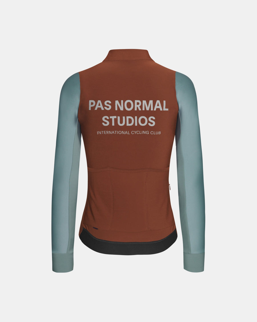 Pas Normal Studios Women's Mechanism Thermal Long Sleeve Jersey - Mahogany / Dusty Teal