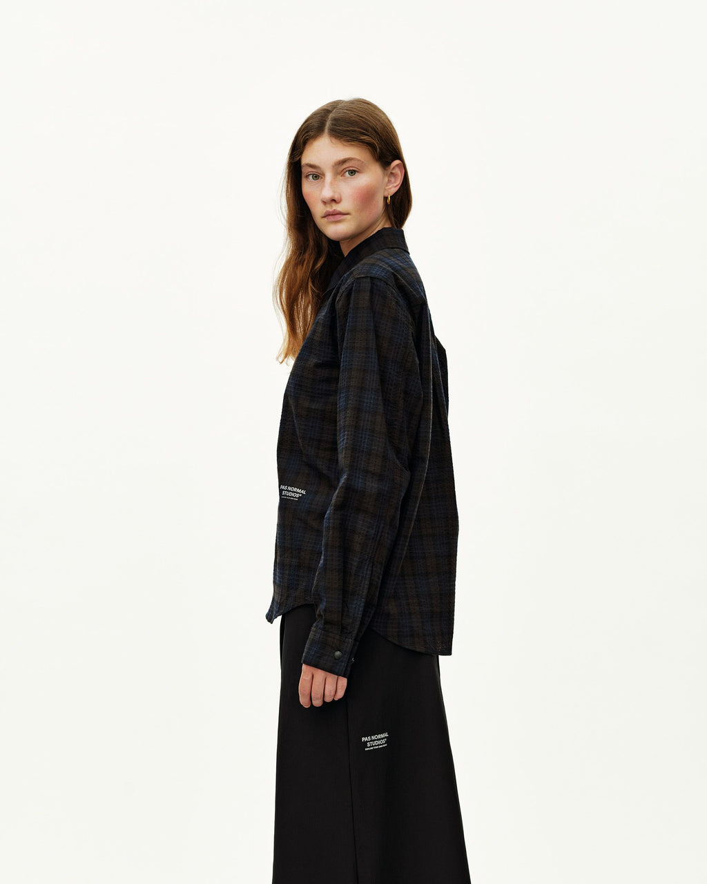Off-Race Seersucker Shirt - Dark Navy