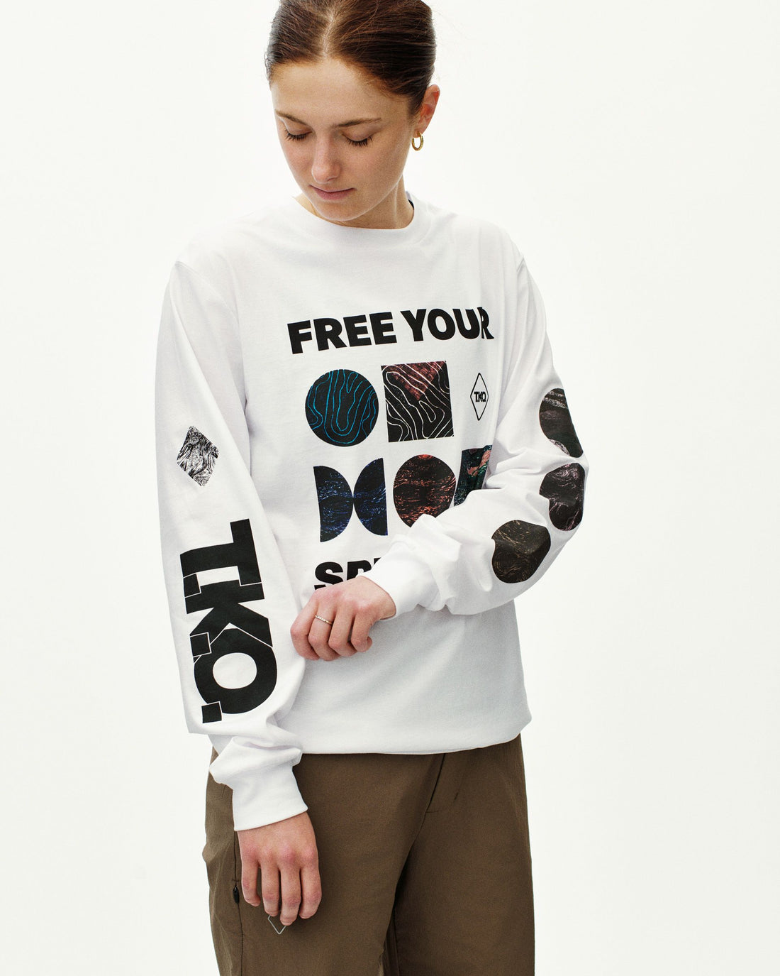 T.K.O. Off-Race Long Sleeve T-Shirt - White
