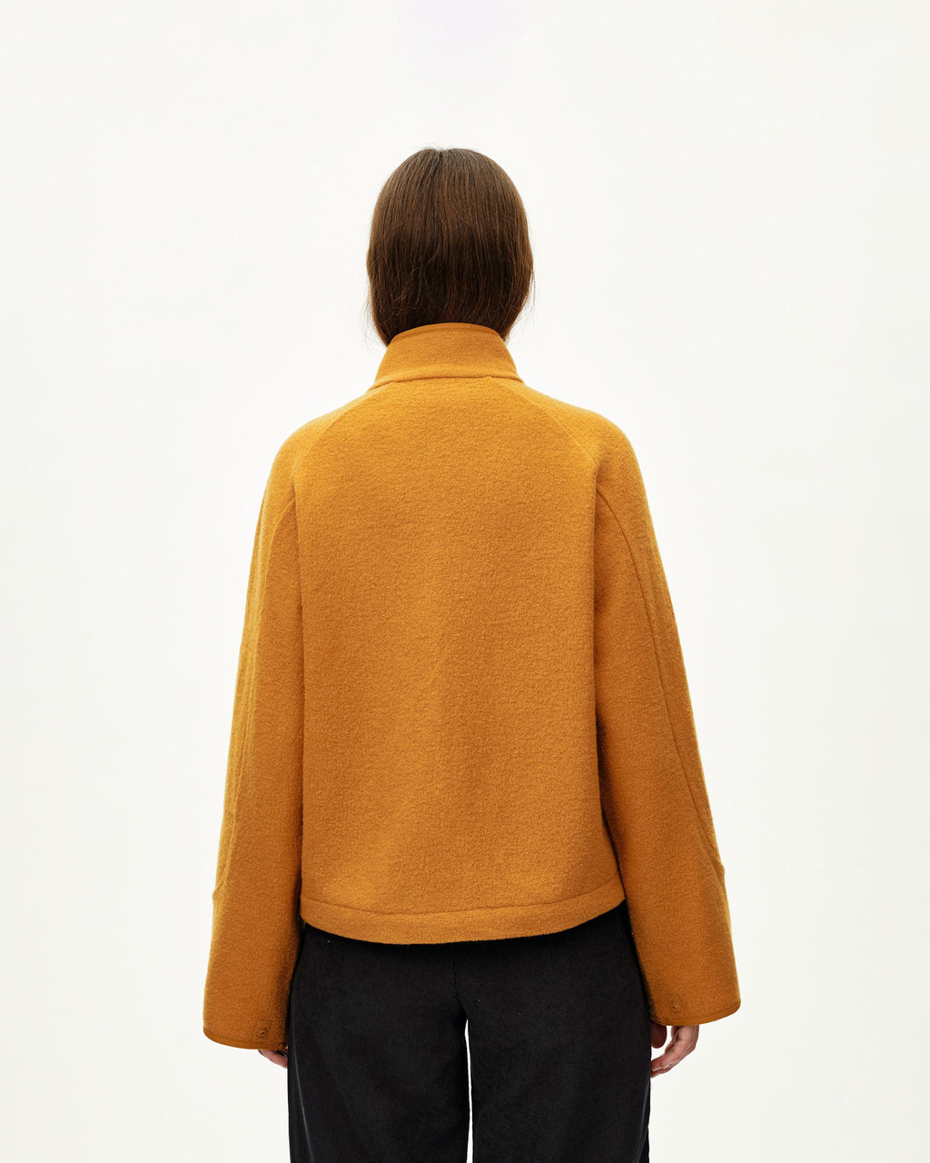 Womens Off-Race Boiled Wool Jacket - Ochre