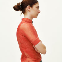 Womens Mechanism Stow Away Gilet - AOP Hibiscus Orange