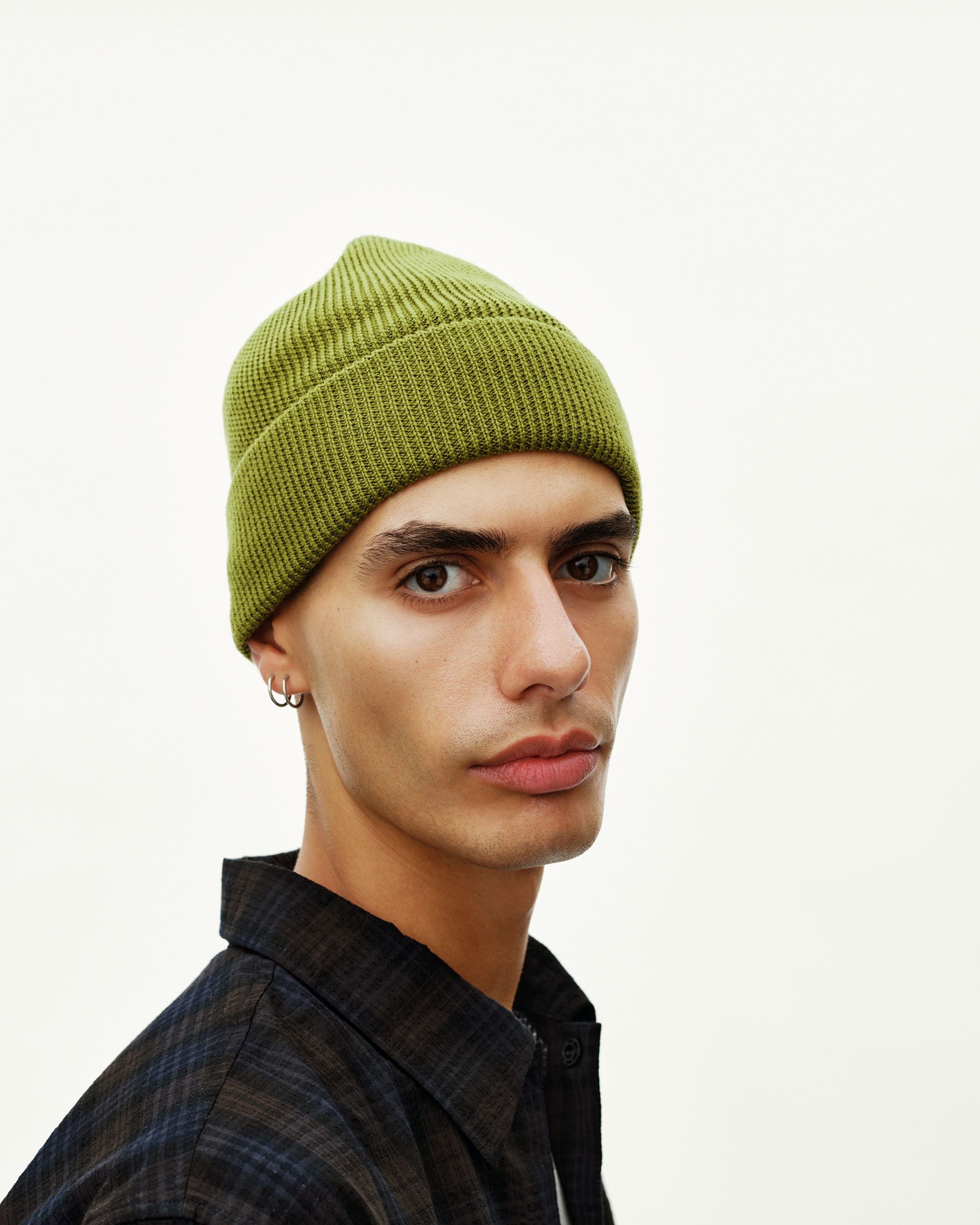 Off-Race Heavy Knit Beanie - Dark Lime