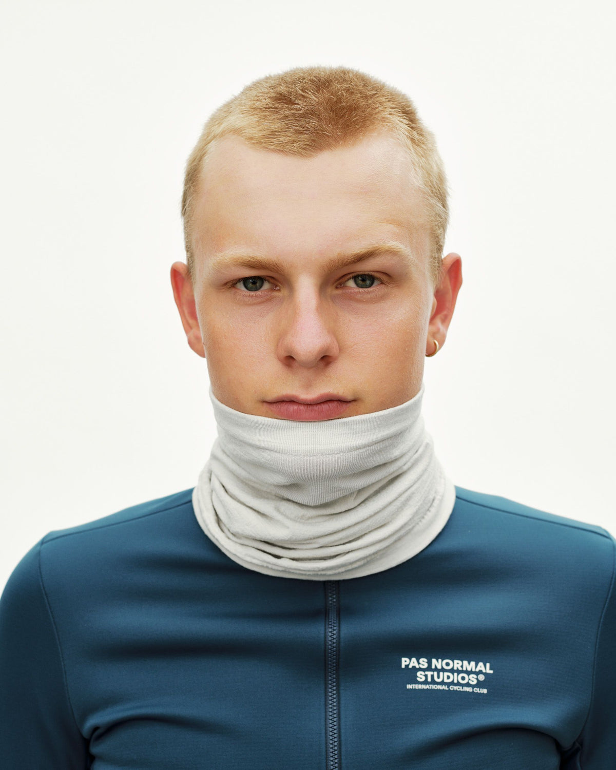 Logo Merino Knit Necktube - Misty Grey