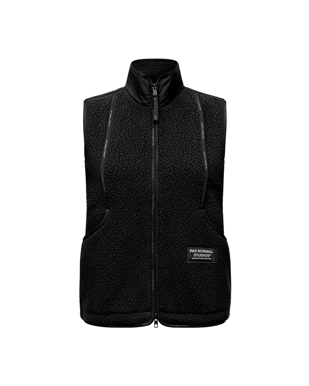 Womens Off-Race Pile Fleece Vest - Black