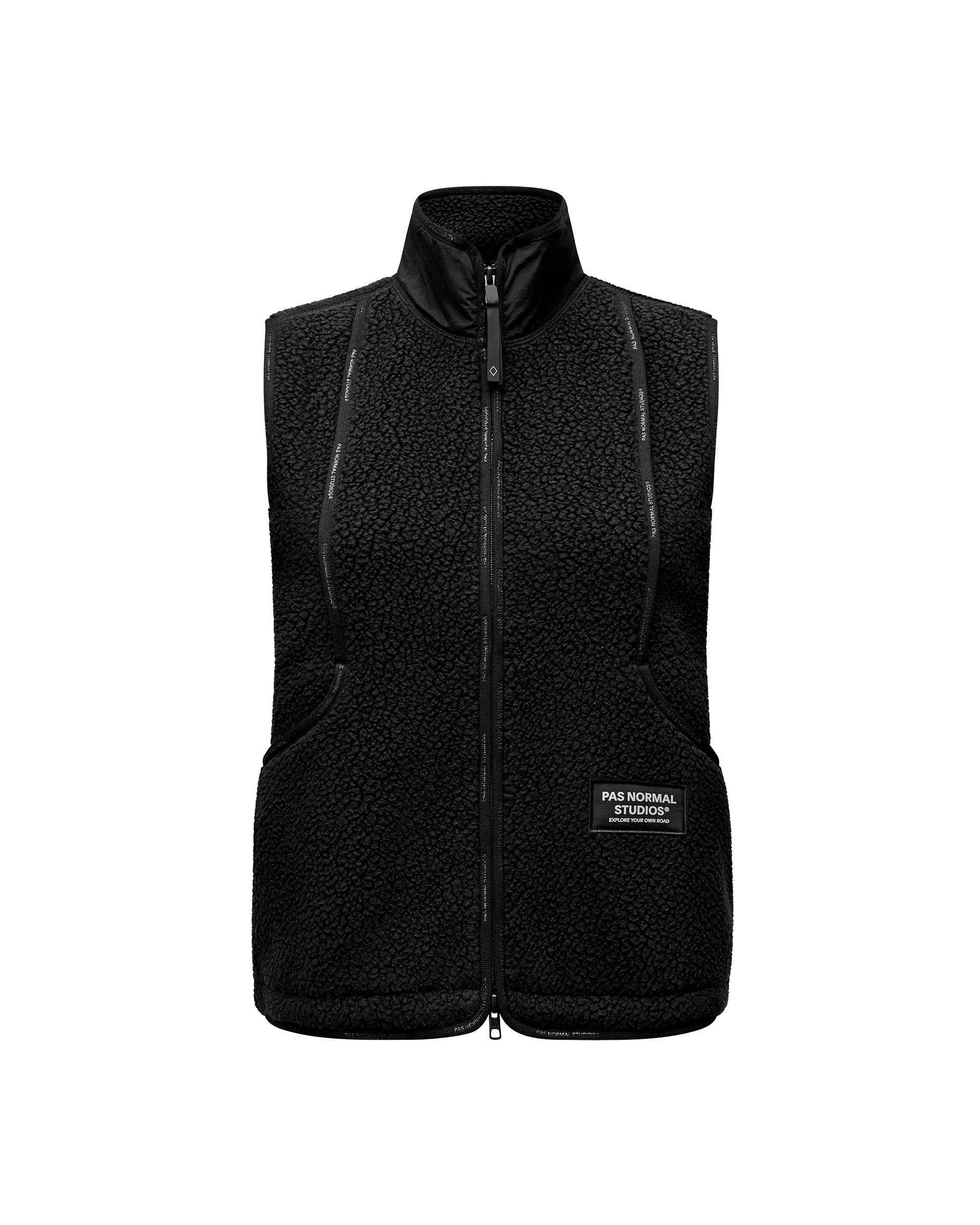 Womens Off-Race Pile Fleece Vest - Black
