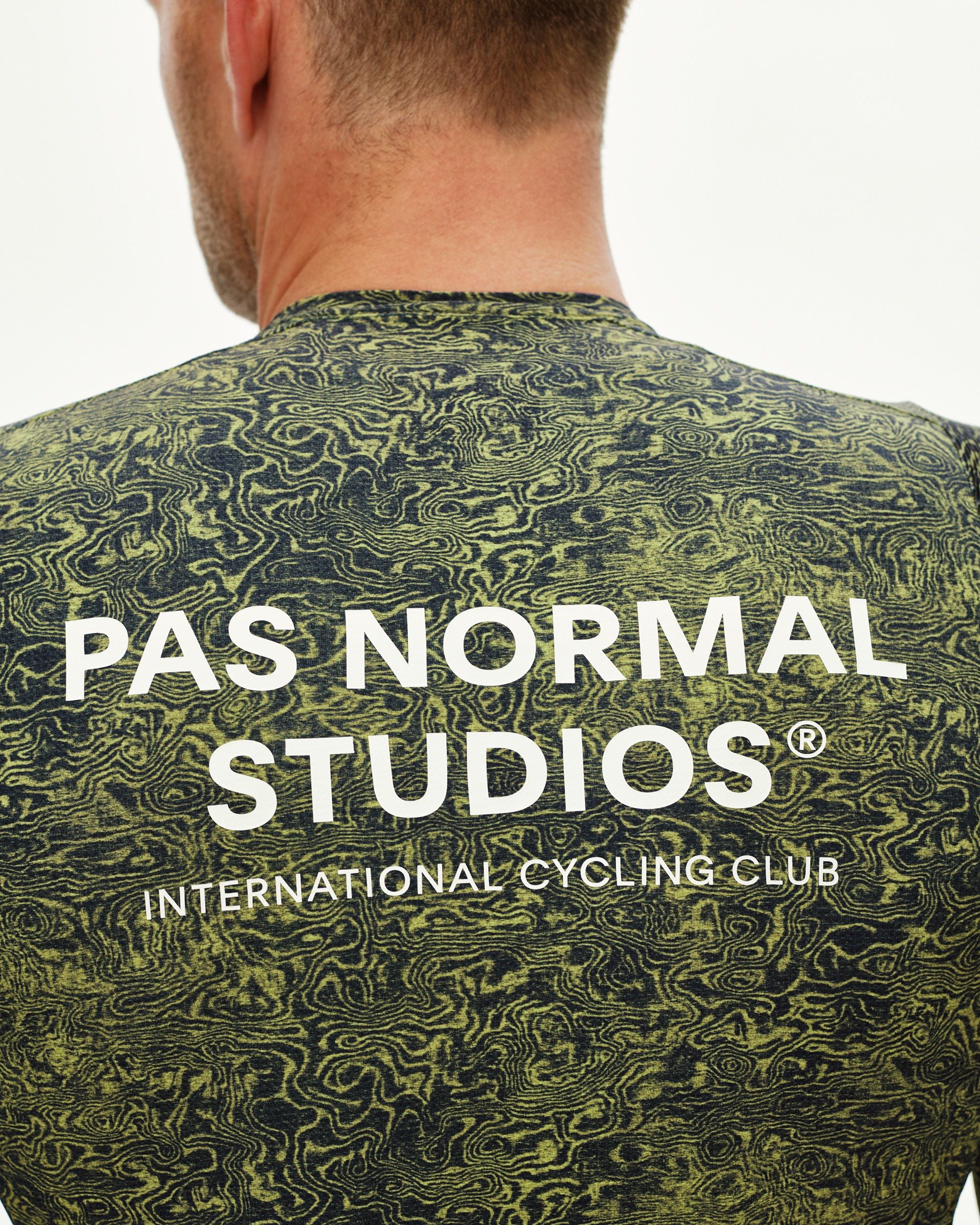 Essential Light Long Sleeve Jersey - AOP Grain Dark Lime