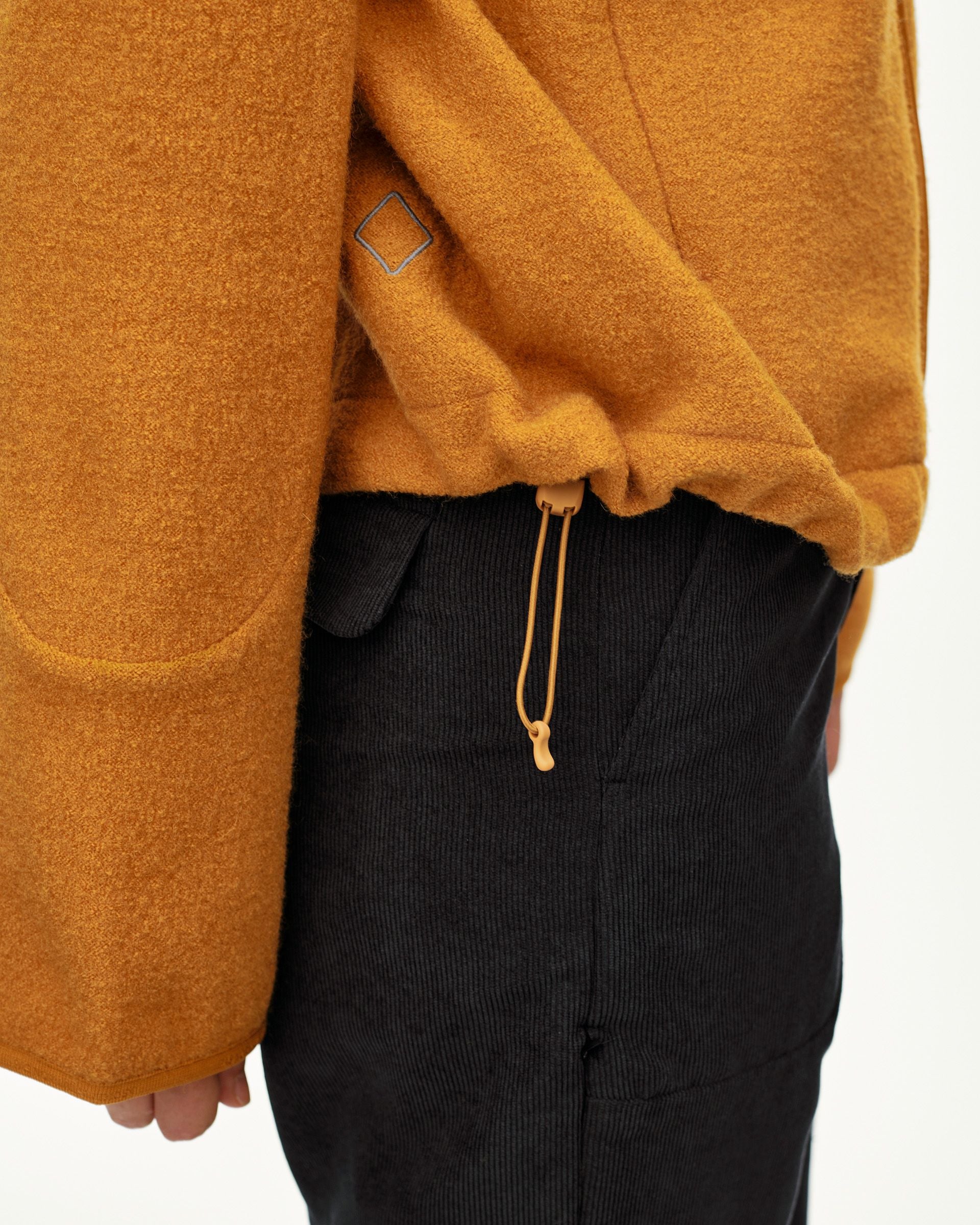 Womens Off-Race Boiled Wool Jacket - Ochre