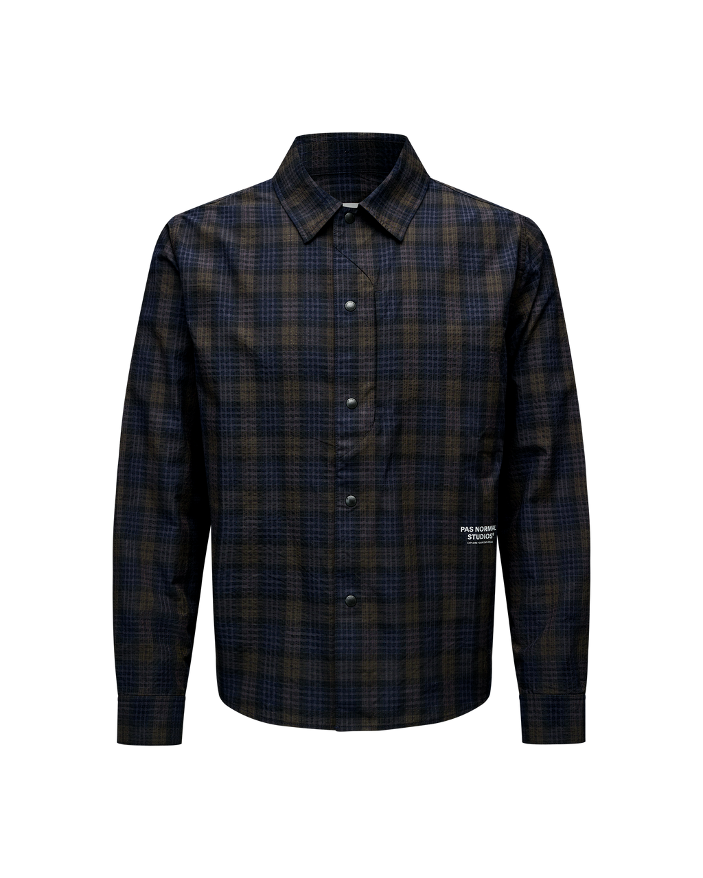 Off-Race Seersucker Shirt - Dark Navy