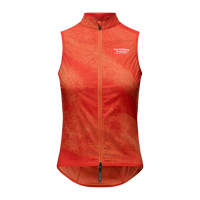 Womens Mechanism Stow Away Gilet - AOP Hibiscus Orange