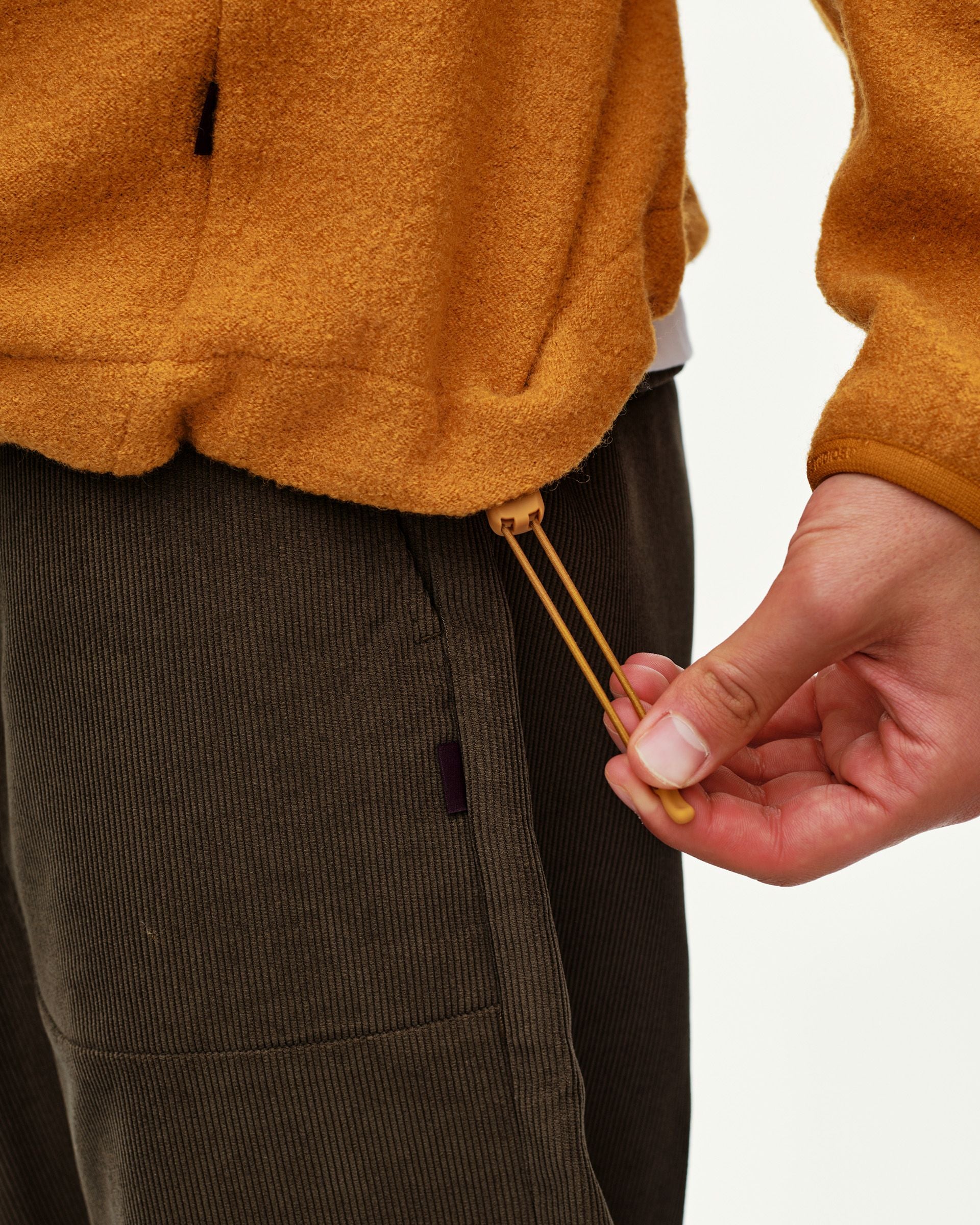 Off-Race Boiled Wool Half-Zip - Ochre