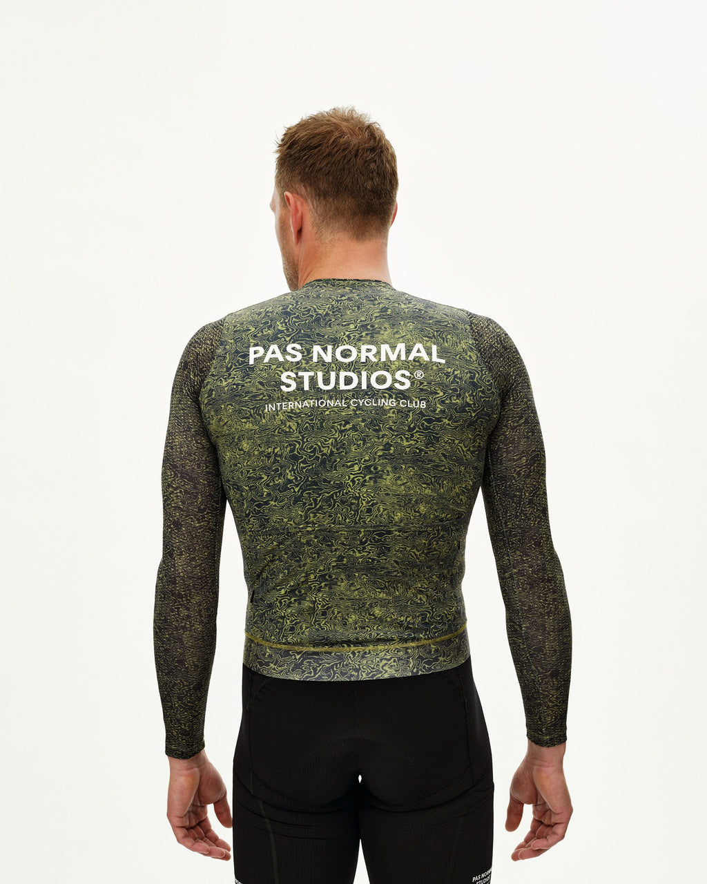Essential Light Long Sleeve Jersey - AOP Grain Dark Lime
