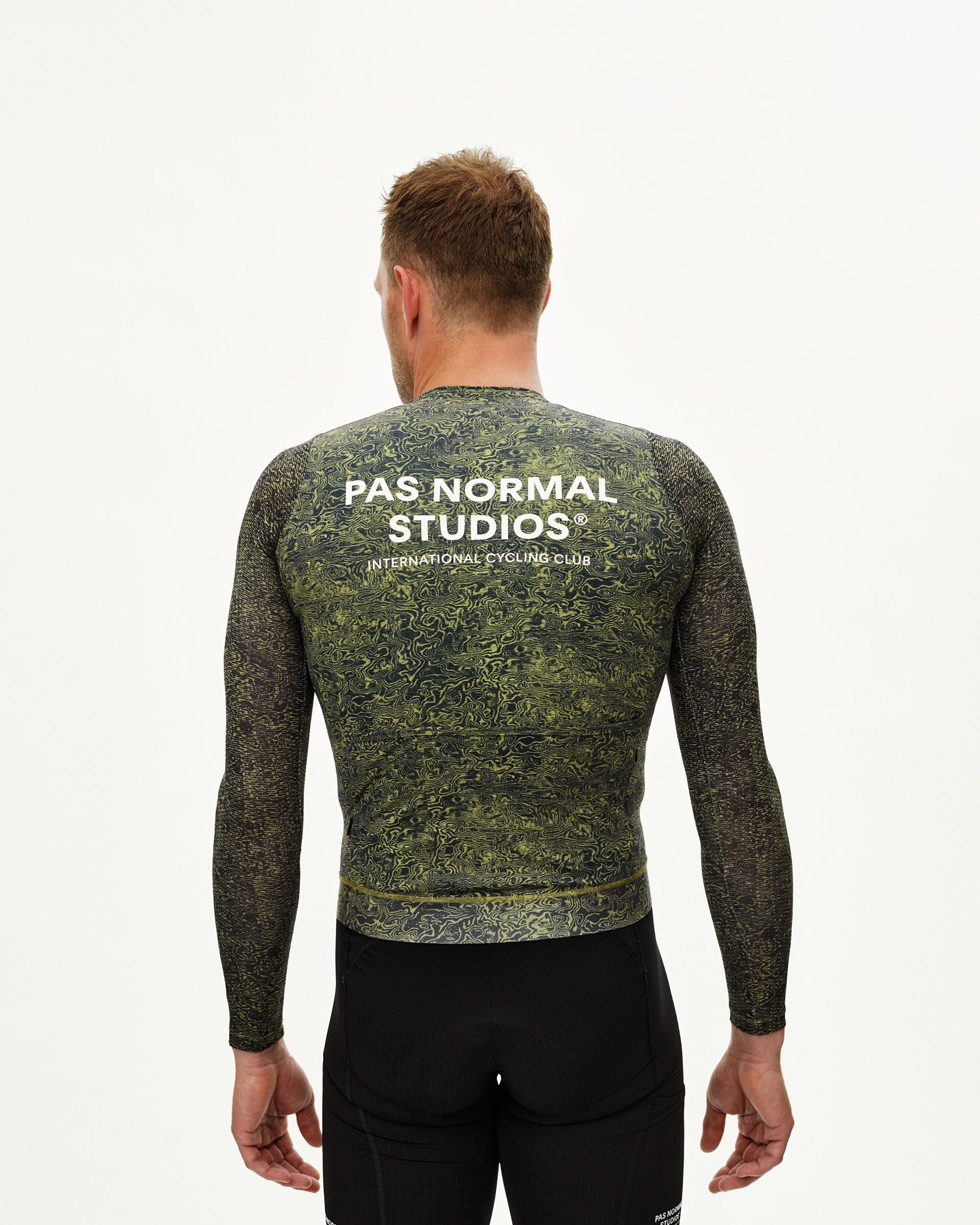 Essential Light Long Sleeve Jersey - AOP Grain Dark Lime