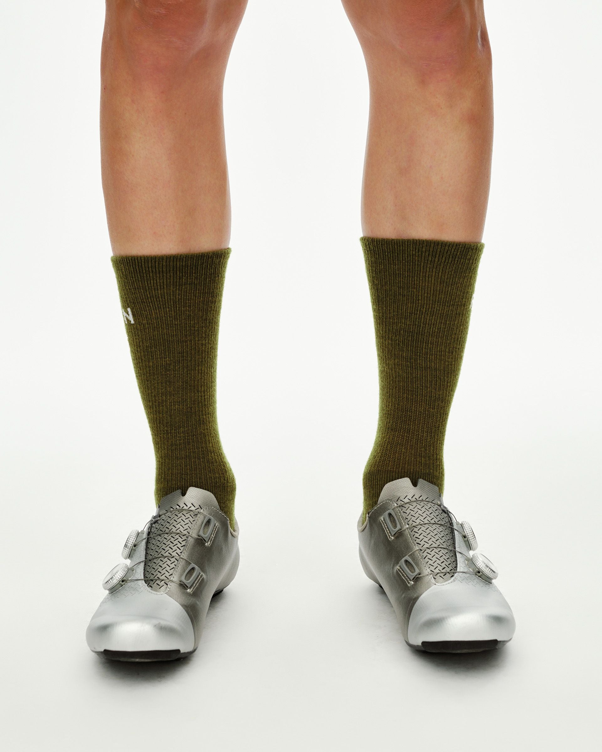 Deep Winter Wool Socks - Khaki Green