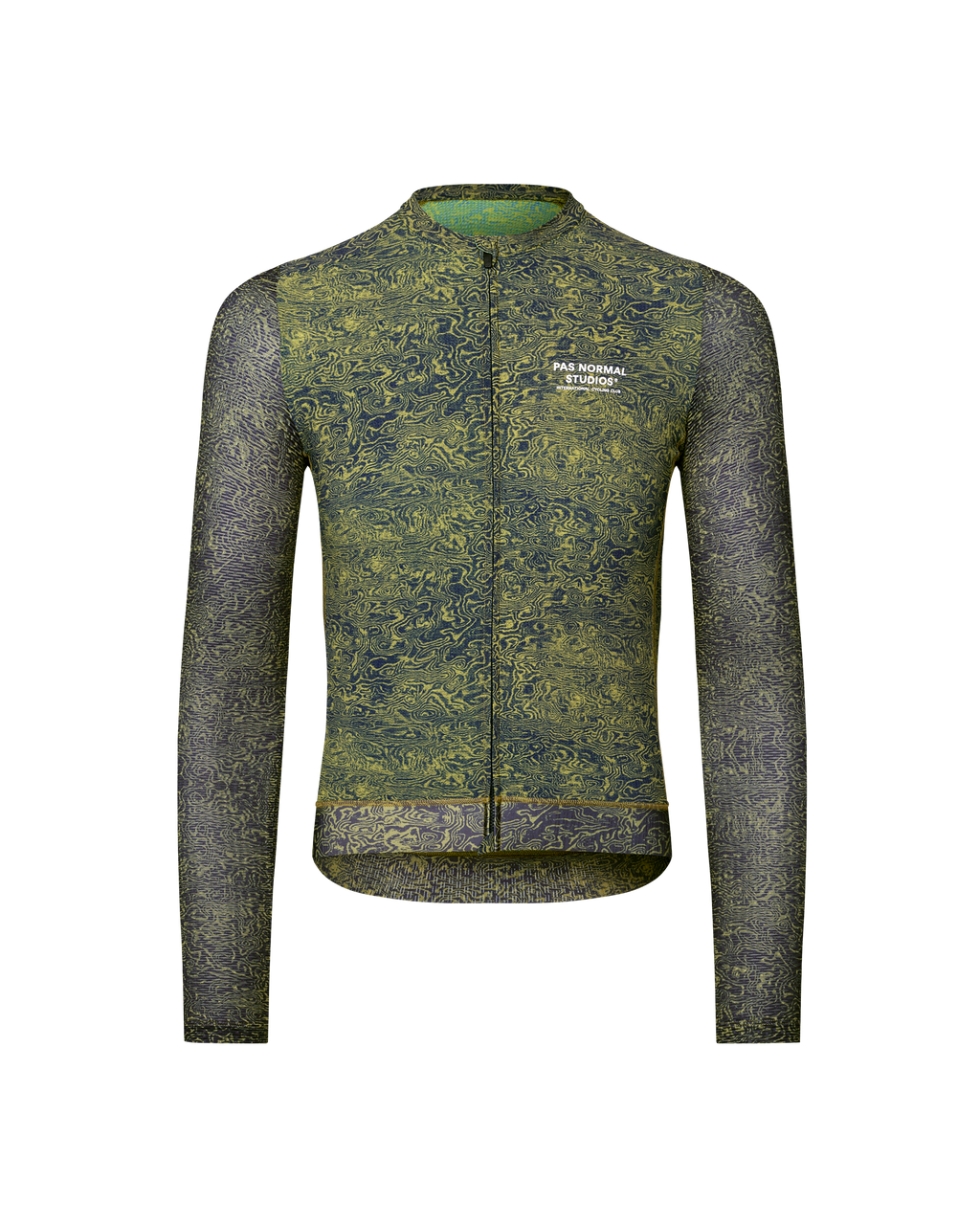 Essential Light Long Sleeve Jersey - AOP Grain Dark Lime